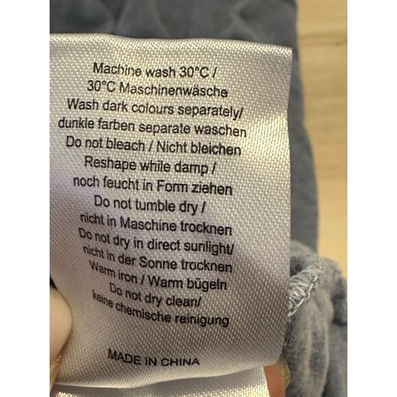 Poetry Women 14 US Wrap Over Skirt Midi Hemp Cotton Drawstring Pockets Blue - Picture 9 of 12